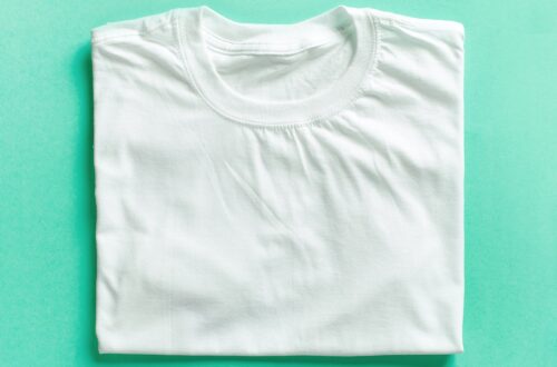 white folded t shirt
