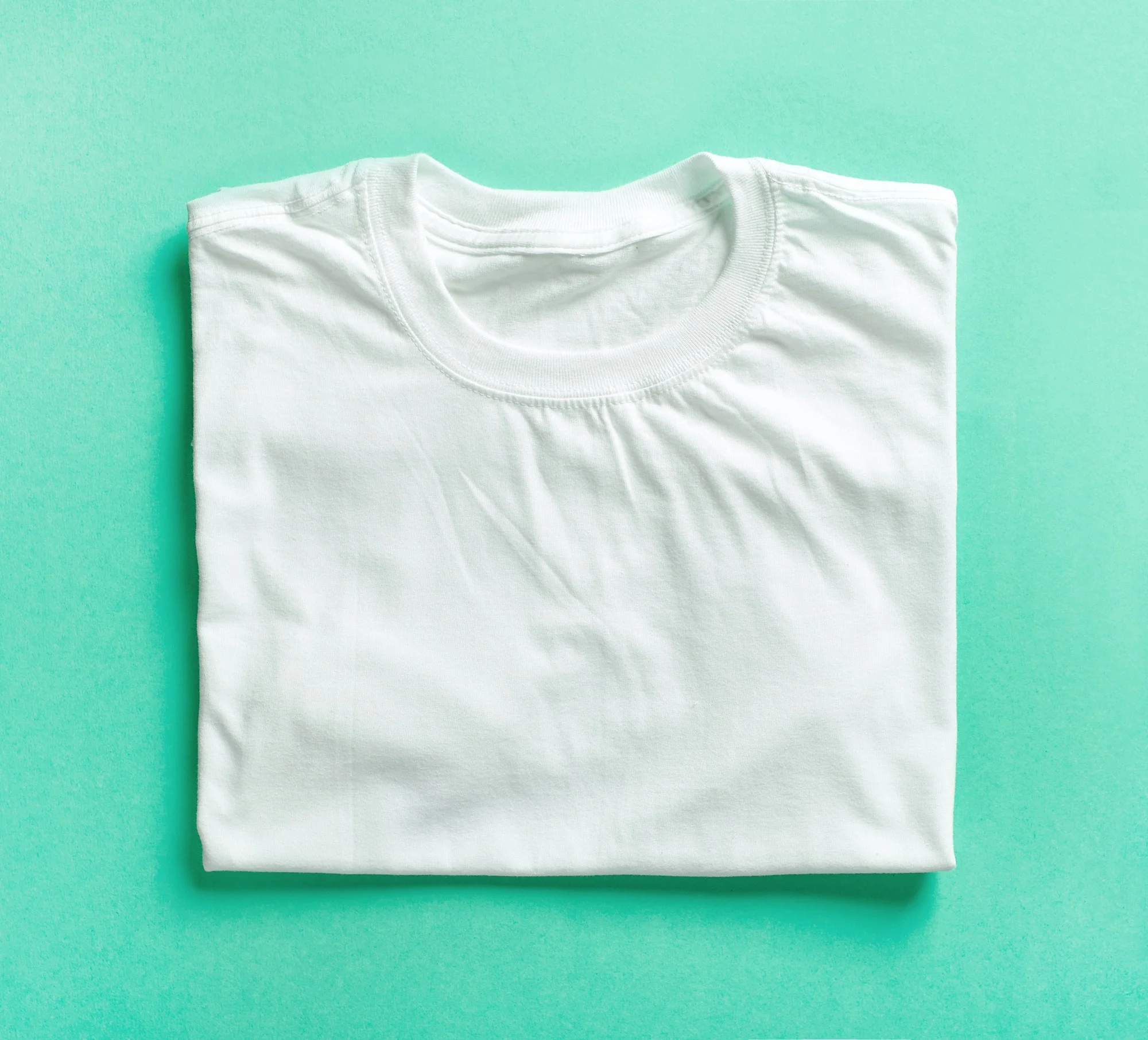 white folded t shirt